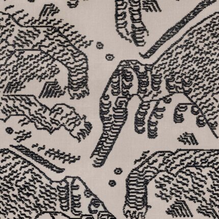 Декоративная ткань dedar tiger silk рисунок graphite