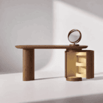 Письменный стол CANDY Wood с хранением и переносным зеркалом